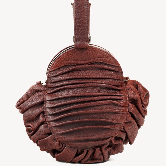 Fendi Spy SS2005 Runway Brown Leather Pleated Clutch - Picture 4 of 11